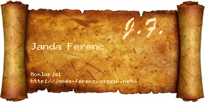 Janda Ferenc névjegykártya